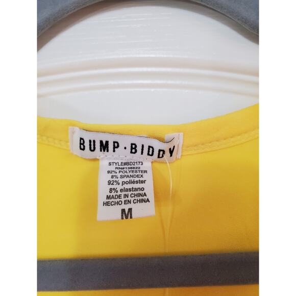 Bump Biddy Maternity Sunny Yellow Casual Stretchy Midi Dress NWT, Size Medium - Picture 2 of 10